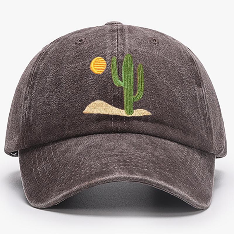 Cactus Embroidered Cap Summer Cotton Trucker Hat Desert Baseball Cap Vintage Dad Hat Adjustable