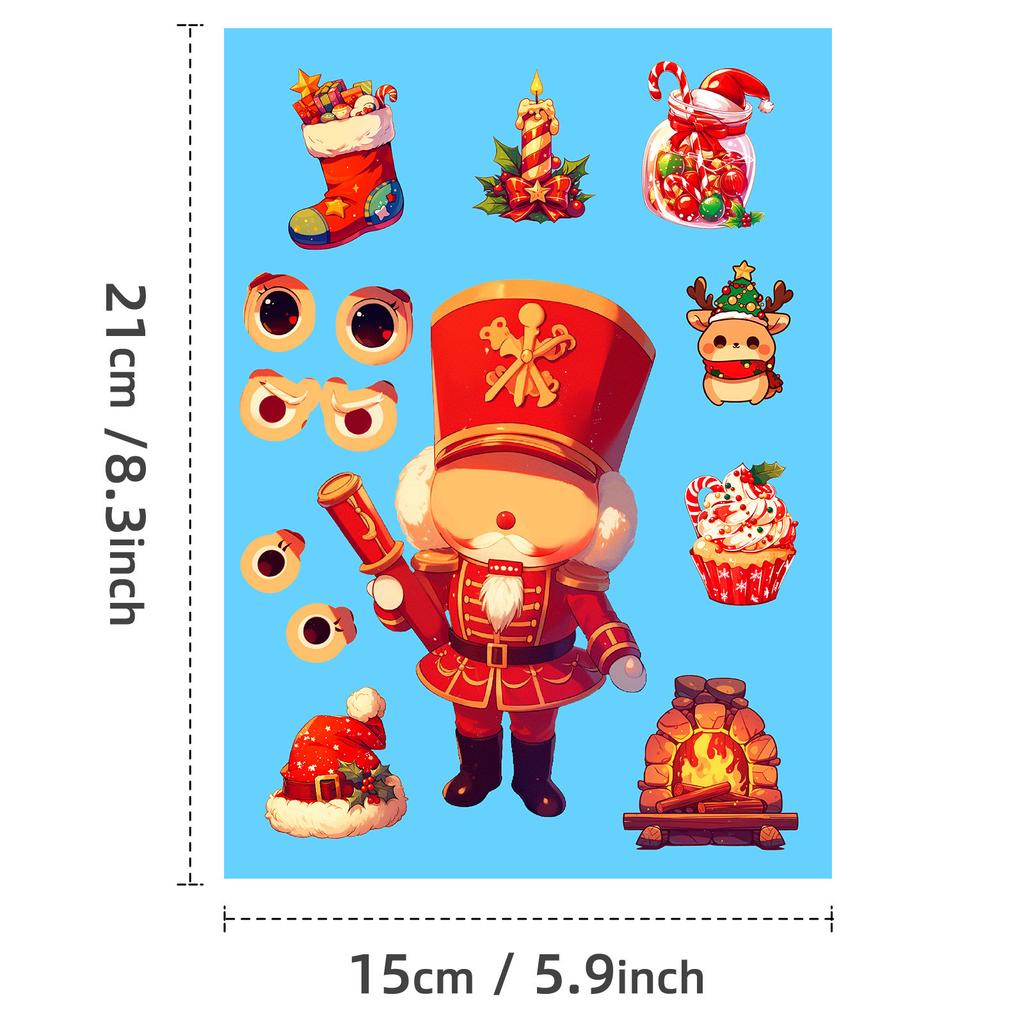 6 Photos/package Christmas Celebration Decoration Face Swap Parent-child Interaction DIY Santa Claus Wreath Puzzle