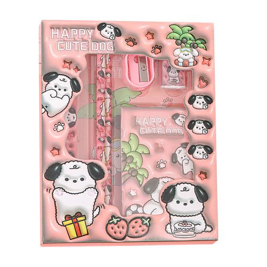 6 Stück Kinder Schreibwaren Geschenkset für Vorschule Kindergarten BPA-Freier Kunststoff Lernstift-Set in Niedlicher Cartoon-Box Praktische Schulmaterialien
