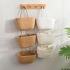 Multipurpose Hanging Cotton Rope Baskets 3 Layer Cotton Rope Foldable Hanging Basket for Efficient Item Arrangement