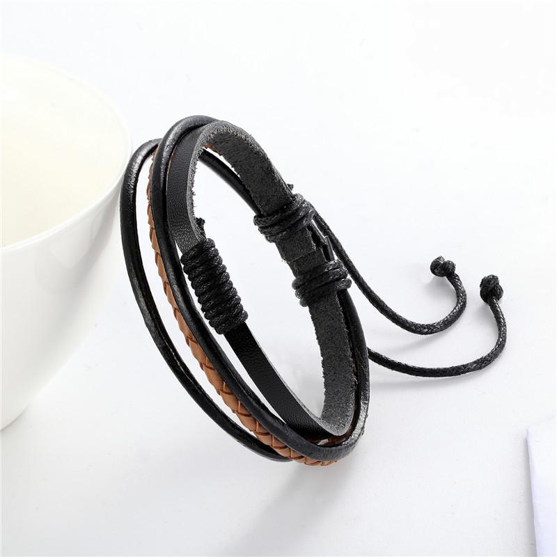 Color Woven Leather Trend Bracelet, Simple Style Men And Women Couple Bracelet, Personalized Versatile Student Hand Rope