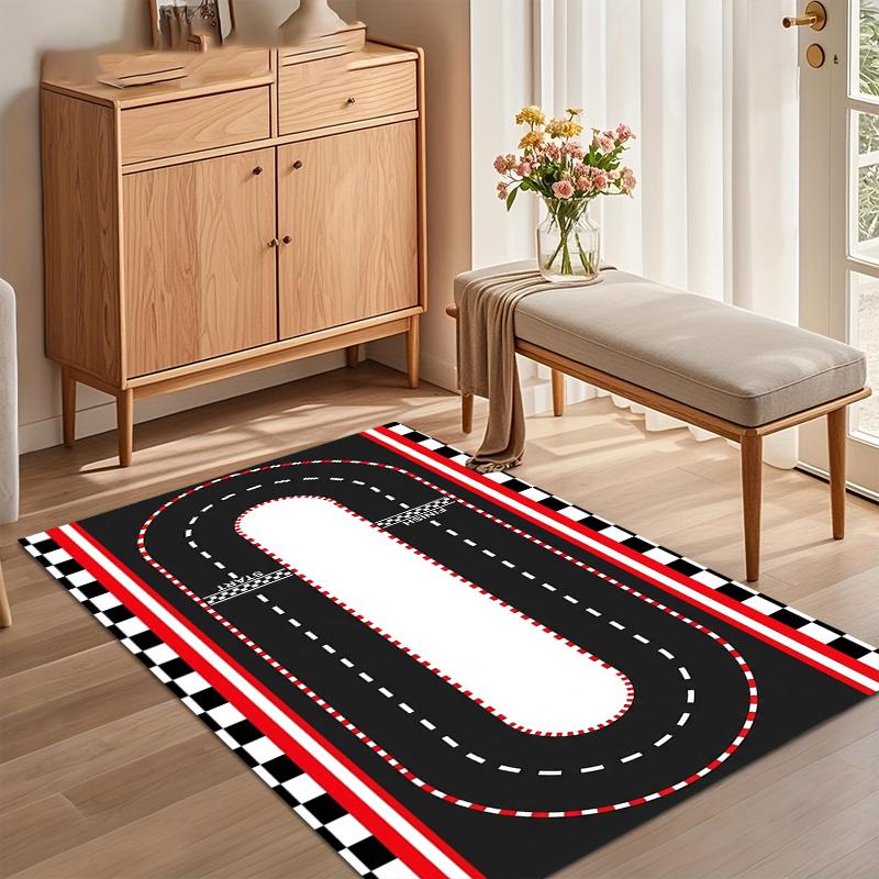 Car Play Mat for Boys and Girls Highway City Traffic-Themed Rugs for Kids Toy Cars Kids Rugs for Playroom Non-Slip Kids Play Rug