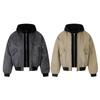 Magic Bear Couple Winter Puffer Jacket Faux Two-Piece Baseball Coat Warm Cotton Blend Streetwear