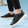 Atmungsaktive Unisex-Echtleder-Schuhe zur Höhenvergrößerung 5 cm Versteckte Absätze oder Flache Sohle Leichte & Rutschfeste Sneaker für Herren