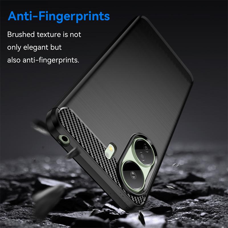 Für Poco C65 Hülle Abdeckung Xiaomi Poco C65 Capas Neu Stoßfest Panzer Handy Bumper Rückseite Kohlefaser Weich TPU Fundas Poco C65 C 65