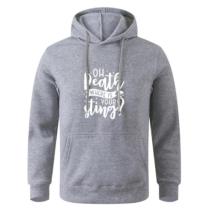 Autumn Fleece Pocket Loose Hooded Long - Sleeve Drawstring Printed Korean Fashion Sweatshirt with Drawstring Pocket Hoodie