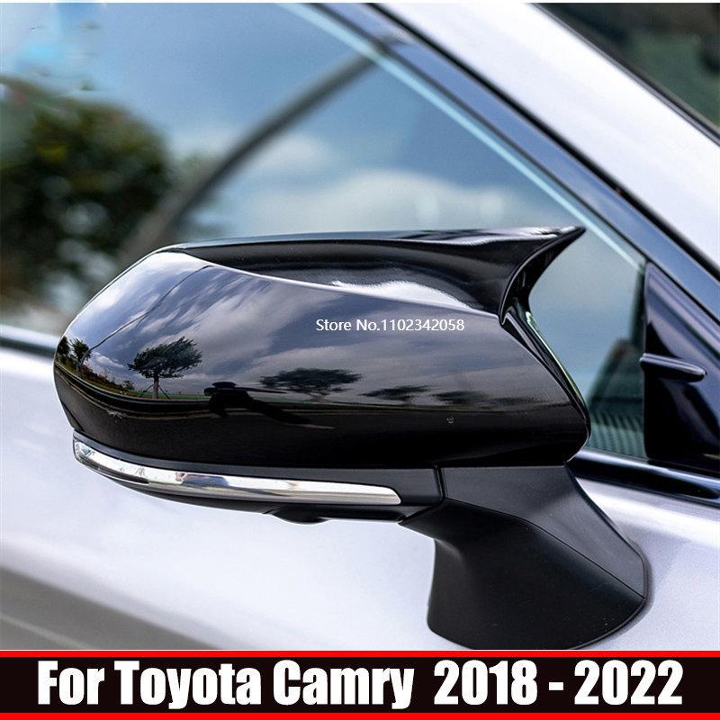 For Toyota Camry XV70 2018- Carbon Fiber Car Rearview Mirror Cover Side Wing Cap Shell Protective Case Accessories