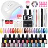 PHOENIXY 20pcs Gel Nail Polish Kit with UV Nail Lamp Top Base Coat Semi Permanent Varnish Manicure Set