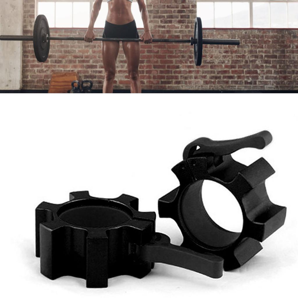 2PCS 50mm Barbell Collar Lock Aluminum Alloy Quick Release Locks Collar Clips for Fitness Training Bodybuilding Black