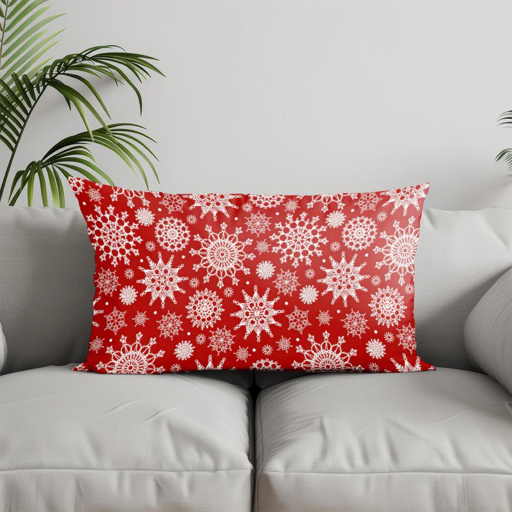 Home Decor Snowflake Pattern Rectangular Pillow Suitable For Sofa Bedroom Car Pillow Cover Cushion Rectangular Back Cushion