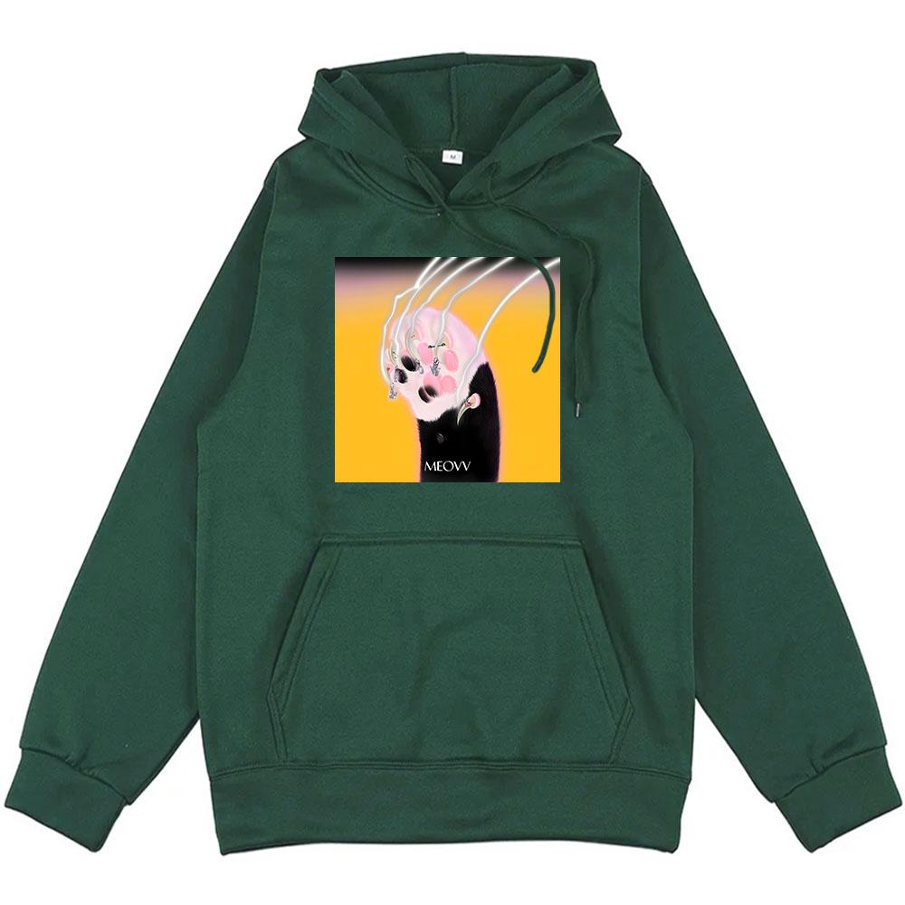 Kawaii Women Clothes Girls Band Meovv Meow Sweatshirts Winter Casual Warm Hooded Pullovers Moletom Cute Print Hoodies