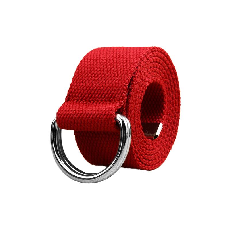 1Pc Nylon/Alloy Casual Solid Color Fashion Double D-ring Buckle Wide Belt Men/Women Jeans