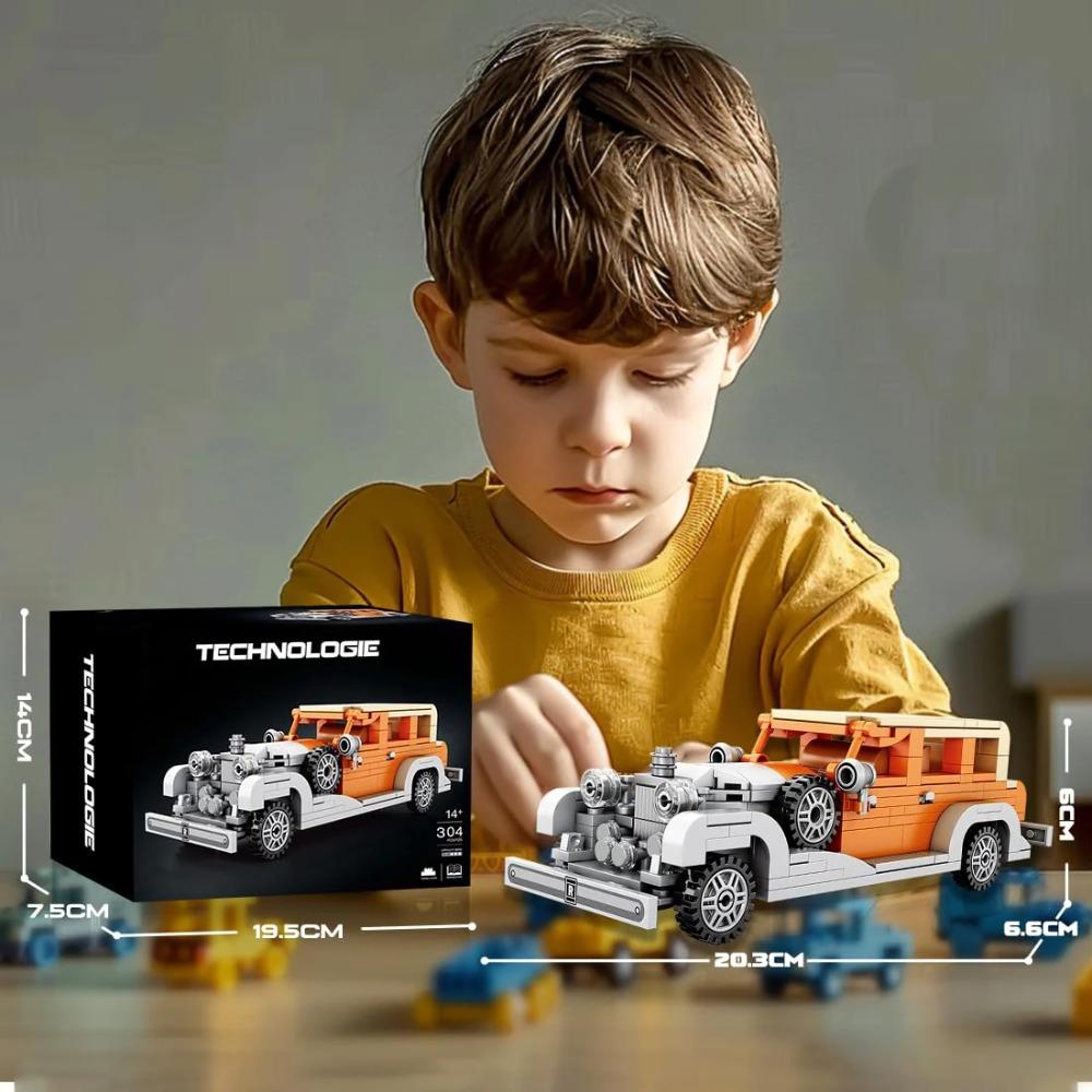 304PCS Phantom Roadster Building Block Creative City Vehicle Diy Car Model Bricks Desktop Display Toys For Kids Holiday Gifts