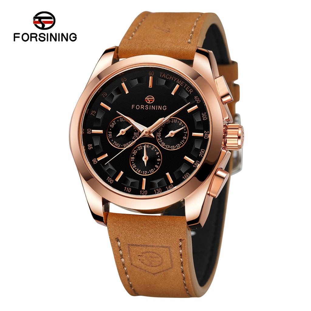 Forsing Men's Fashion Leisure Mechanical Machine Multifunctional Mechanical Watch