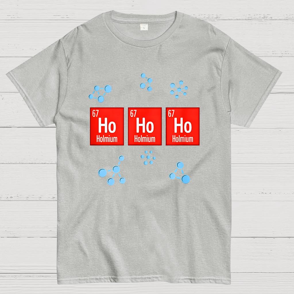 Chemical Element Christmas Ho Ho Ho Cotton Summer Casual Cool Loose T-Shirt