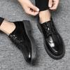 Suit leather shoes men's British casual shoes youth dress black small leather shoes