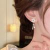 1Pair of Simple French Elegant Delicate Flower Design, Drop-shaped Artificial Glass Inlaid Women's Spring and Summer Vacation Casual Earrings