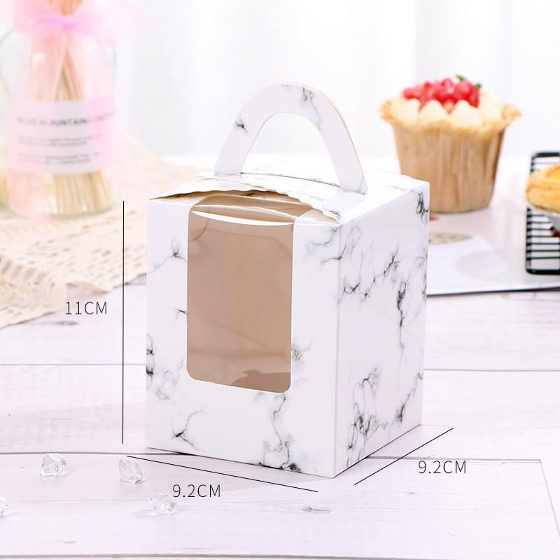 Handheld Windowed Cupcake Packaging Box Egg Tart Box Baking Packaging Boxes Family Gathering Wedding Dessert Display Stand Tray Anti Rollover