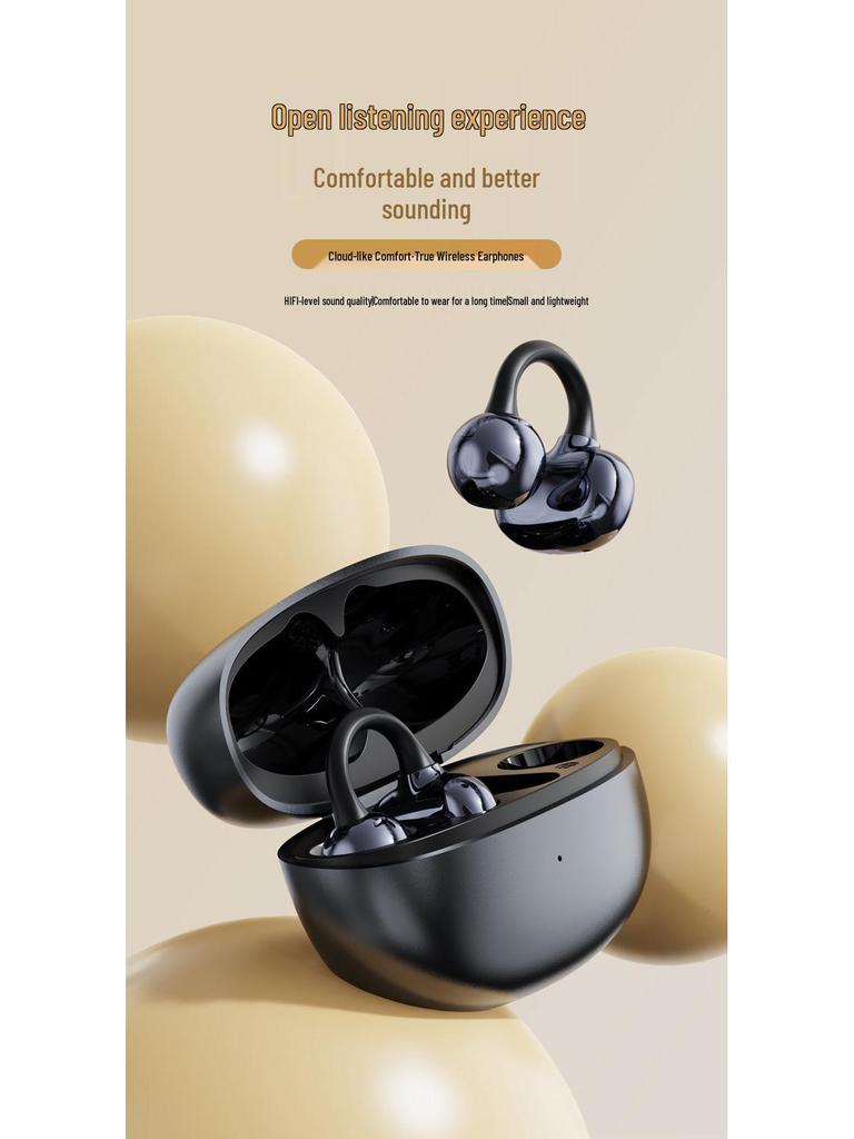 Clip-On Wireless Bluetooth Headphones, Noise-Reducing, Ultra-Long Battery Life, Sports Comfort