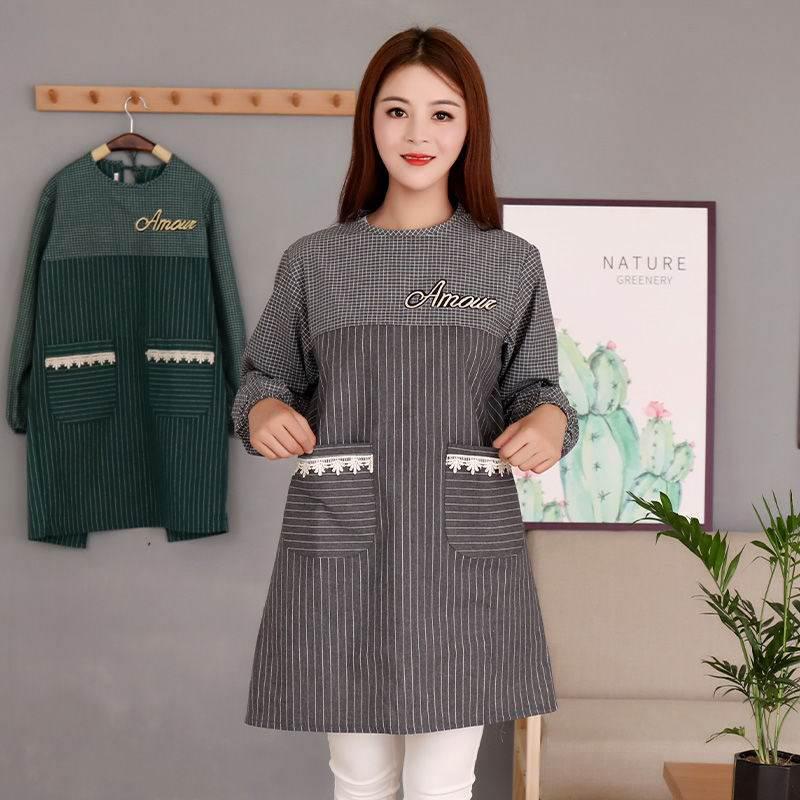 Unisex Extra-Long Oil-Proof Cotton Kitchen Apron