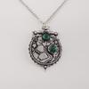 Natural Malachite Gemstone 925 Sterling Silver Jewelry Partywear Pendant 1.9" For Women CP-44-27