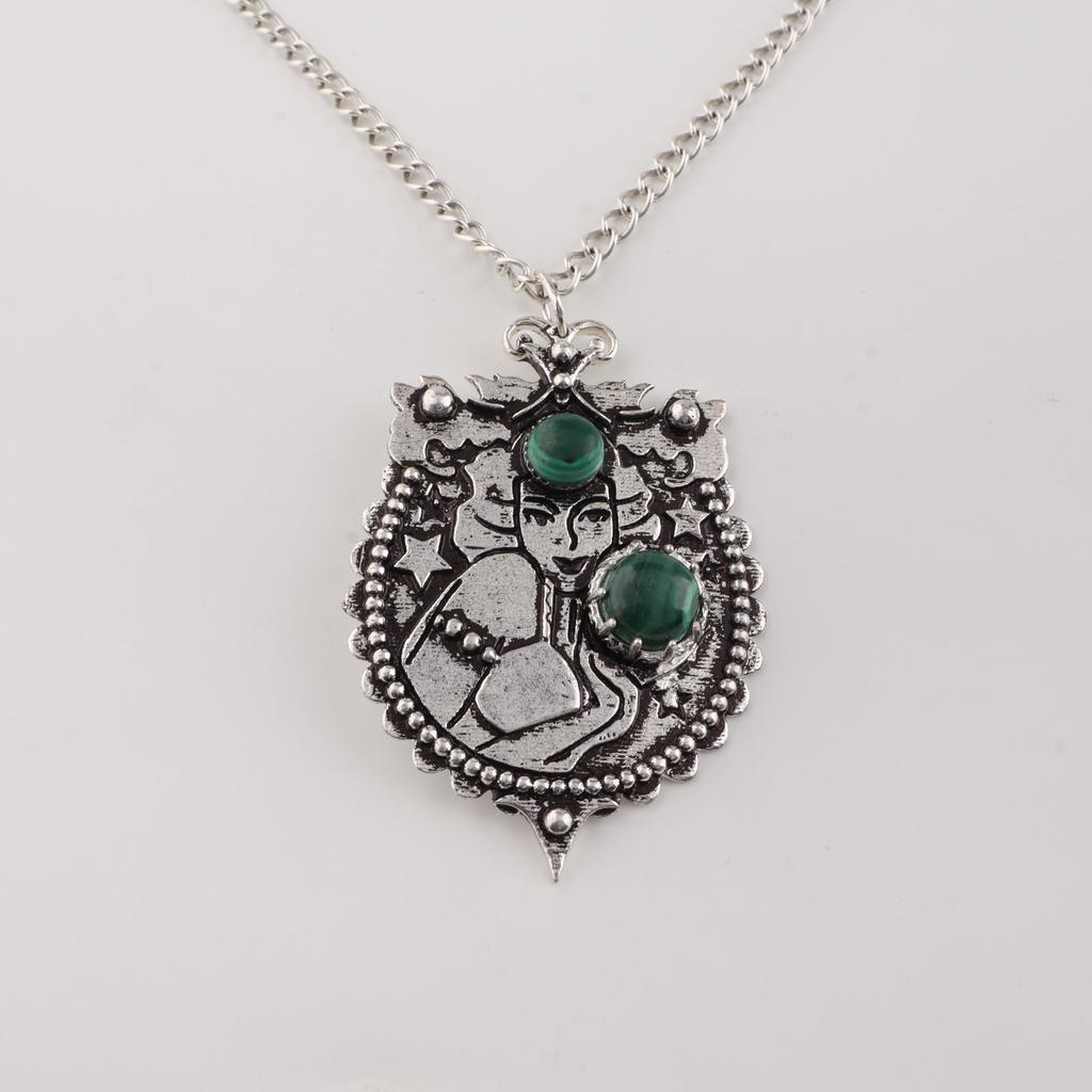 Natural Malachite Gemstone 925 Sterling Silver Jewelry Partywear Pendant 1.9" For Women CP-44-27