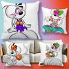 Housse de coussin Cartoon Souris Diddl Housse de coussin en Microfibre Douce Décoration Canapé Maison Surprise Décoratif imprimé
