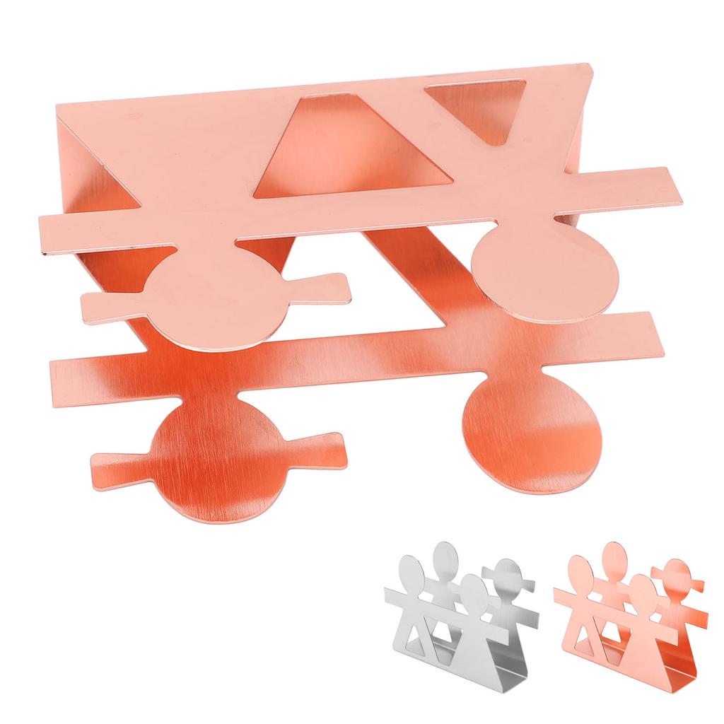 Napkin Holder Drawing Process Matte Polished Couple Hollow Pattern Stainless Steel Holder for Kitche