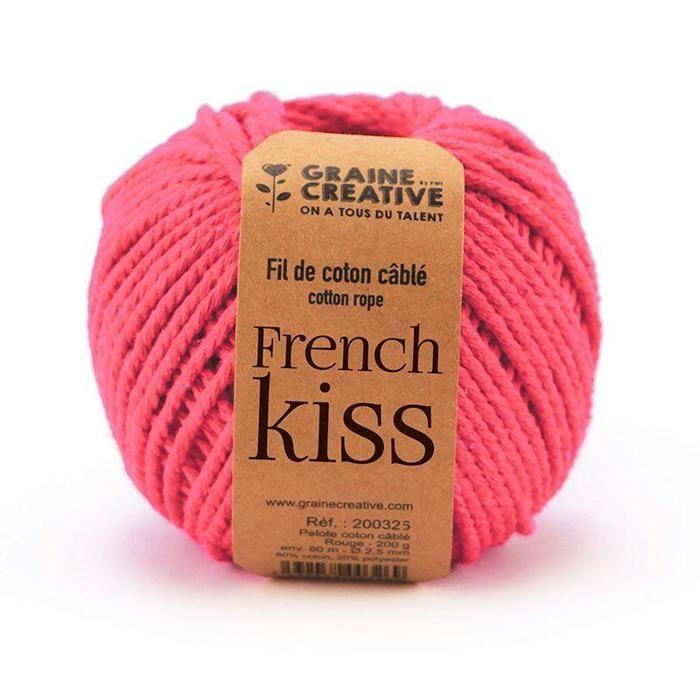 Baumwollgarn - GRAINE CREATIVE - Altrosa - 80 m - Ø 2,5 mm - Gemischt