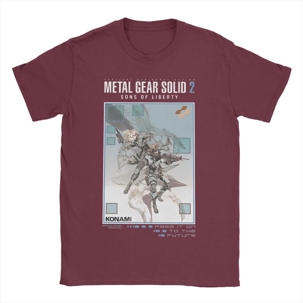 Men Women MGS2 Snake Raiden T Shirt Metal Gear Game 100% Cotton Clothing Vintage Short Sleeve Crew Neck Tees Plus Size T-Shirt