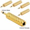 5Pcs 3.5mm 6.35mm Stereo Mono Plug To 3.5mm 6.5mm Audio Jack Connector Adapter Converter for Speaker