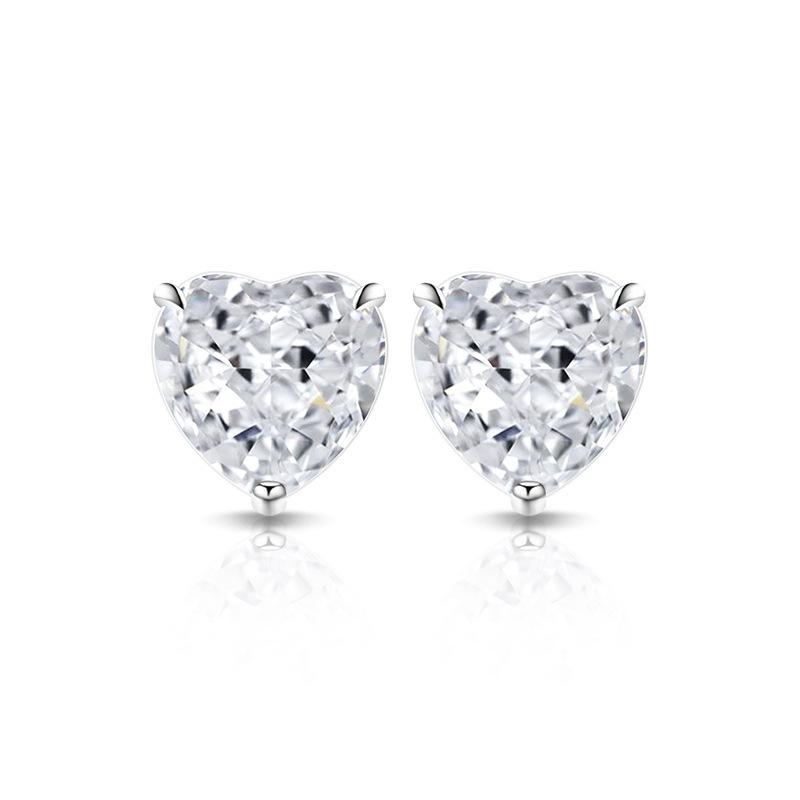 925 Sterling Silver Fashion Light Luxury Ice Flower Cut Crystal Zircon Love Earrings Birthday Party Anniversary Gift