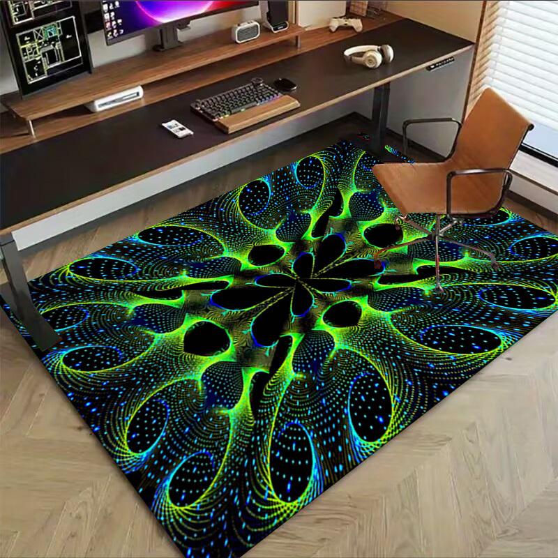 1 szt. Dywan podłogowy z wzorem abstrakcyjnym, bardzo duży, antypoślizgowy, do biura, domu, sypialni, studia, dywan na dużą powierzchnię, dywan do wnętrz, żywe kolory