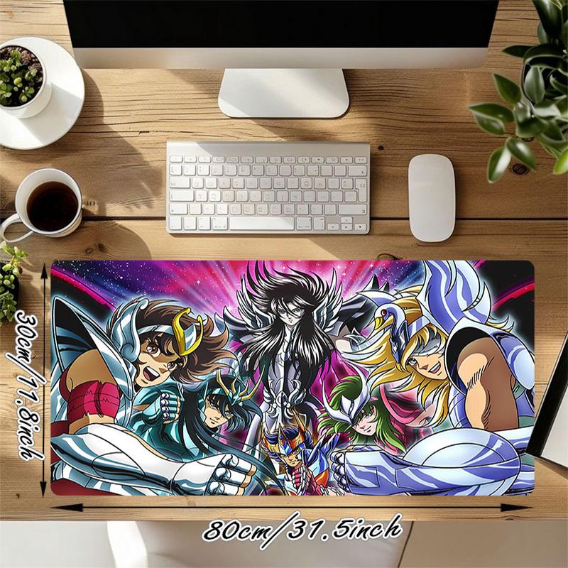 Saint Seiya Xl Gaming Mouse Pad Nonslip Rubber Base Stitched Edge Waterproof Desk Mat For Pc Laptop Gamer Office Computer Accessories