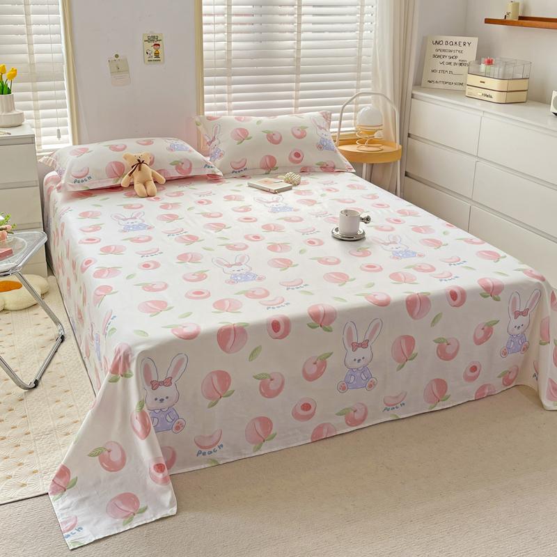 1 buc cearșaf de pat din bumbac 100% cu animale din desene animate lenjerie de pat dublu superior pentru fete, băieți, copii