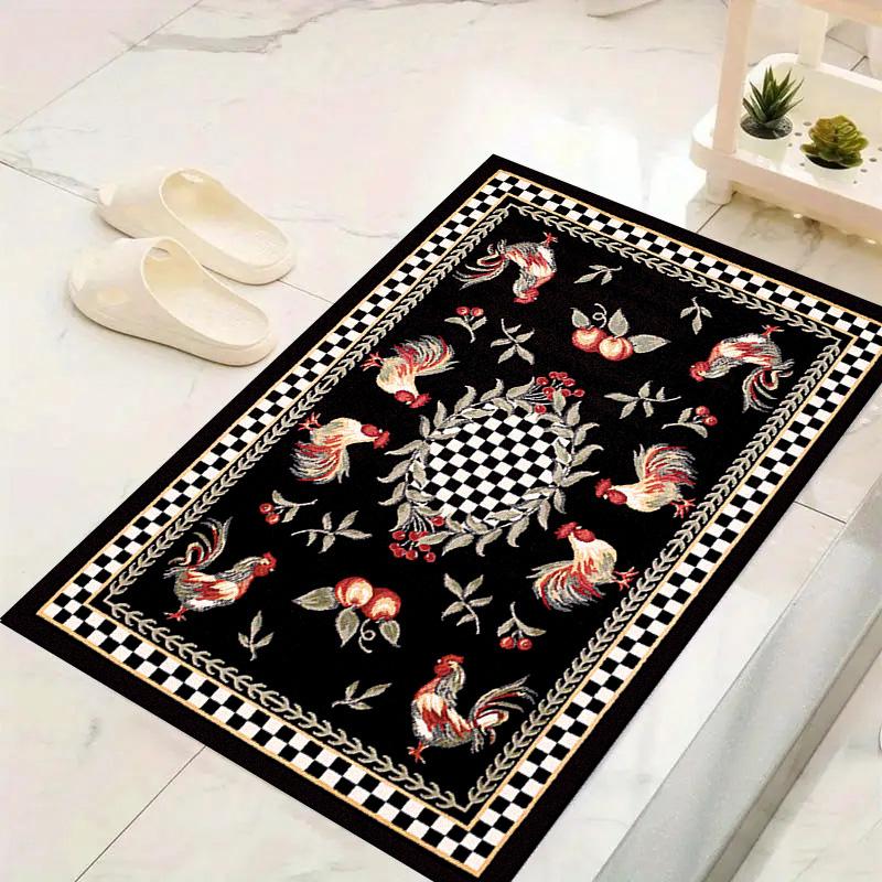 Vintage Chicken Art Carpet Rug for Living Room Bedroom Home Sofa Decoration,Kids Play Non-slip Floor Mat