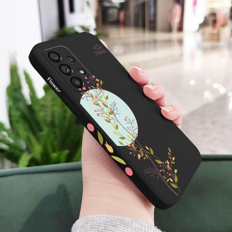 Twigs Flower Willow Phone Case For Samsung A54 A34 A24 A14 A73 A53 A23 A13  A04 A72 A52 A52S A32 A22 A15 A25 A35 A55 4G 5G