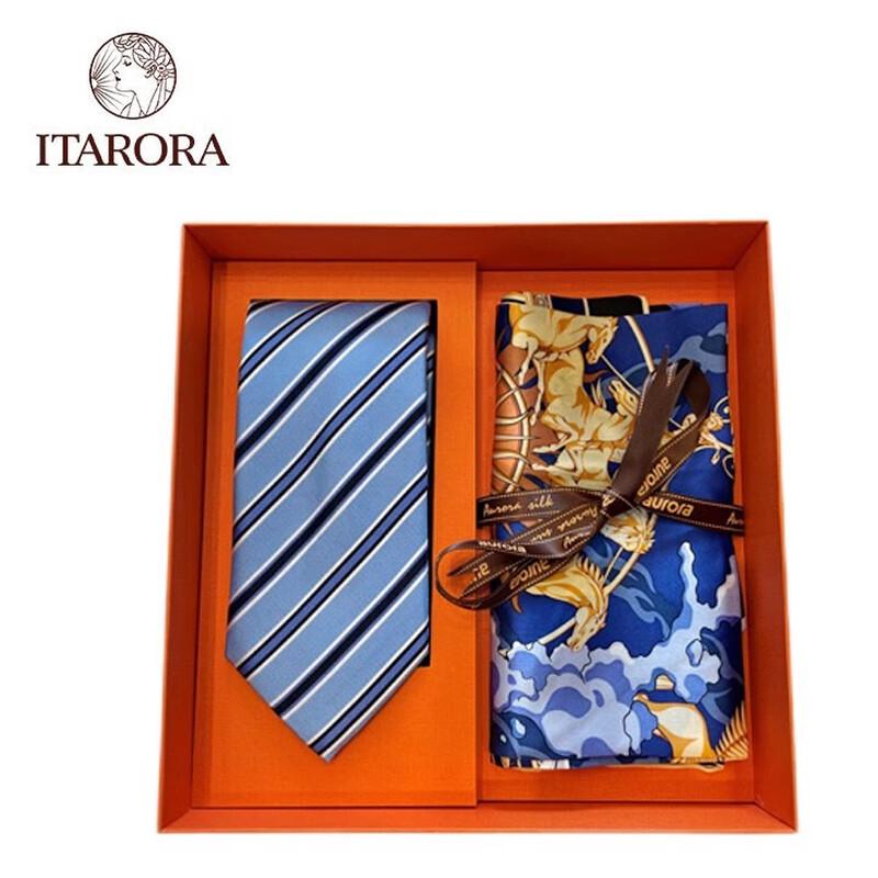 ITARORA Aurora Dawn 100% Mulberry Silk Scarf & Tie Set