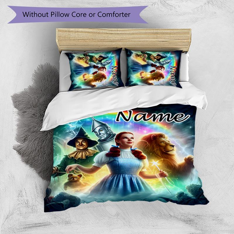 3pcs The Wizard of Oz4 Cover Set - Personalized Name, HD Printed Bedding with 1 Cover and 2 Pillowcases - Perfect for Home Decor, Easy Care