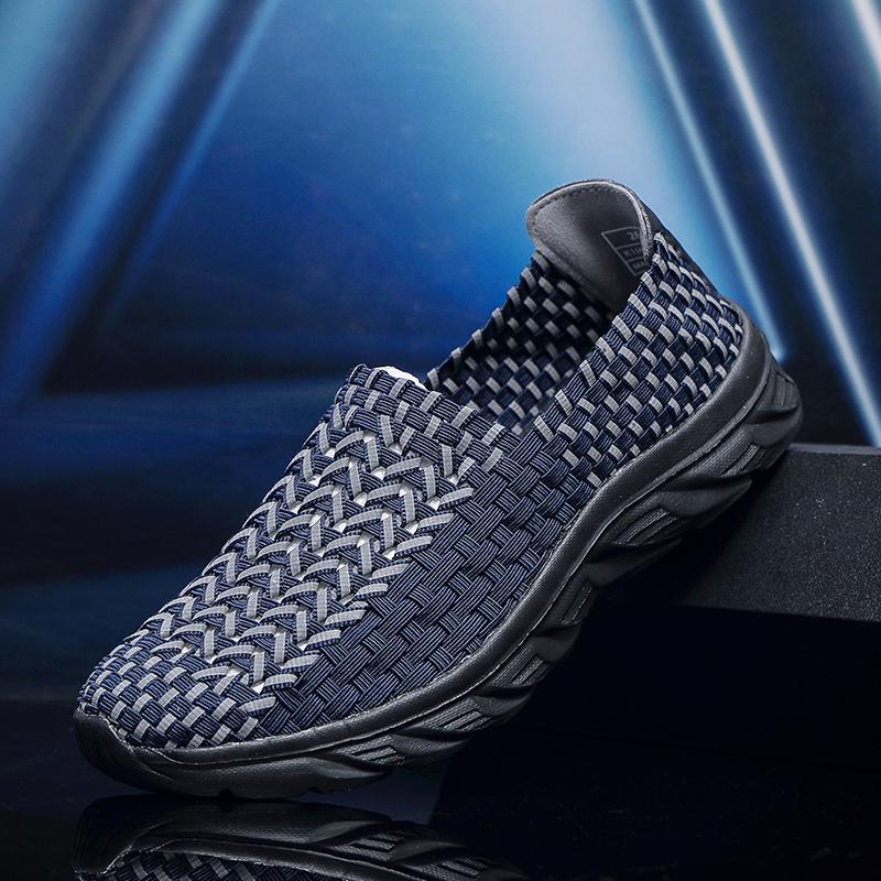 Lazy Shoes Men's One-pedal Large Size 4546 Breathable Old Beijing Mesh Shoes Hollow Woven Sports Shoes Men