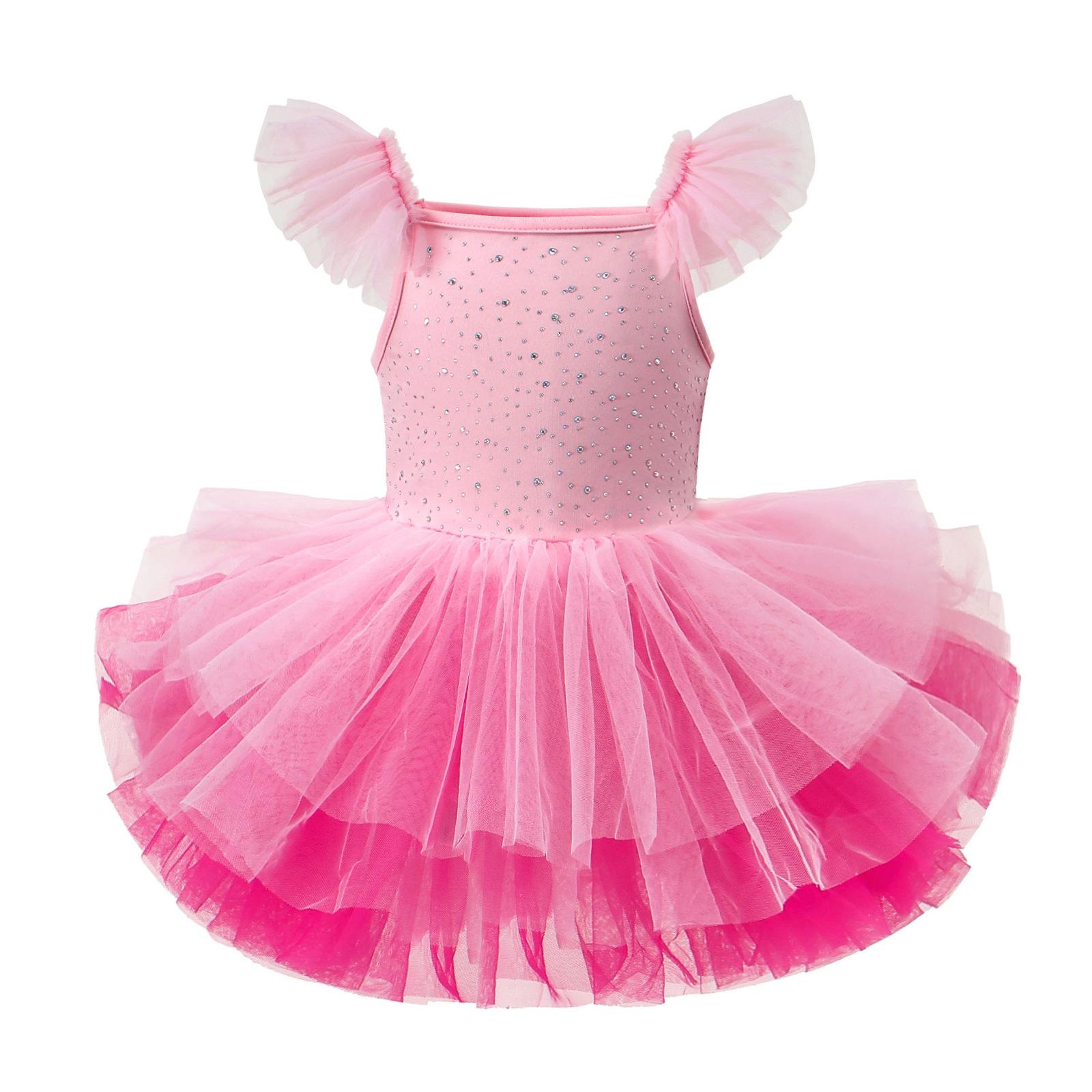 

Girls Summer Ballet Dress: Dance Costume with Suspender Leotard & Grading Skirt 110 cm