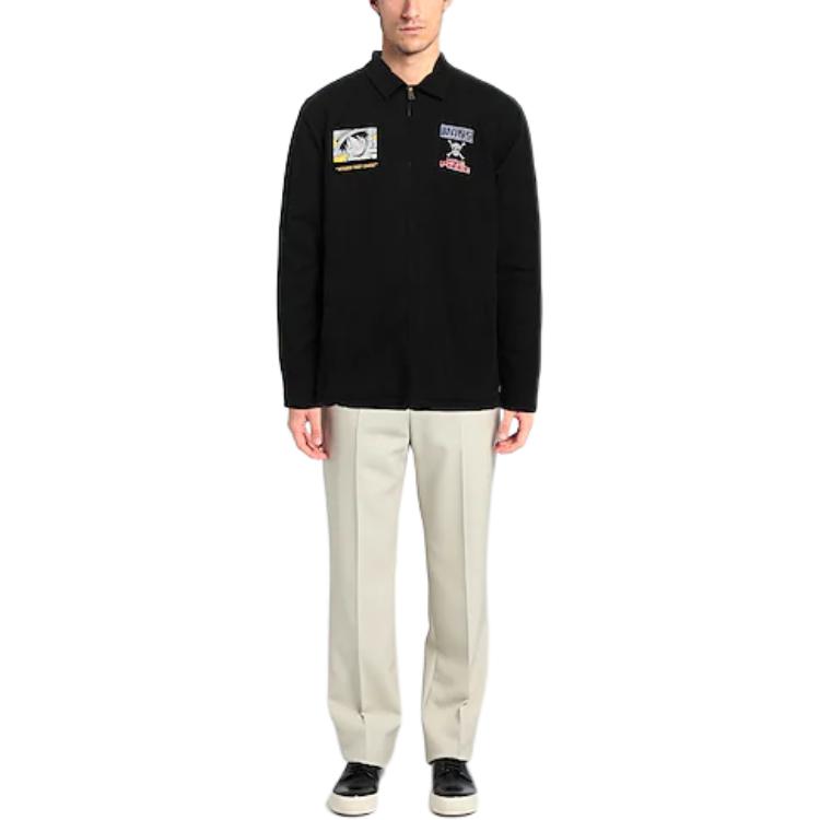 Vans ONE PIECE Collaboration Series Luffy Three Gear Printed Zip-Up Jacket Unisex Jacket Black VN00062QBLK
