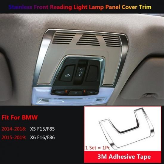 Stainless For BMW X5 X6 F15 F16 Car Roof Reading Light Cover Trims Accessories