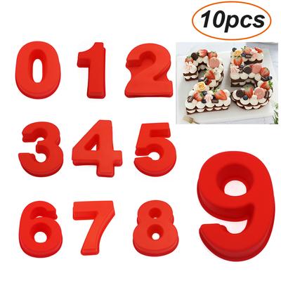 2PCS 10 Inch Silicone Cake Mold 6 and 0 Numbers DIY Silicone Cake Baking Mold 3D Silicone Cake Mold