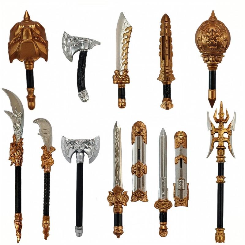 MOC Medieval Weapon Knight Building Block Accessories Character Helmet Hat Academic Gown Axe Sword Shield Brick Toy Gift K073