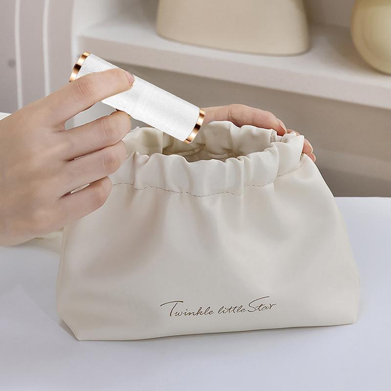 Ins Cosmetic Pouch Bag Lipstick Accessory Storage Bag Water-Proof Pu Earphone Wire Cable Organizer Bag Coin Card Jewelry Holder