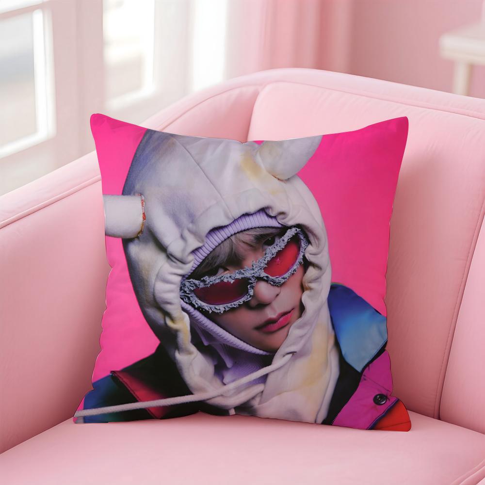 Kpop Style Hot A-Ateez Cushion Cover Comfortable Double Sided Pillow Cover For Car Sofa Bedroom & More