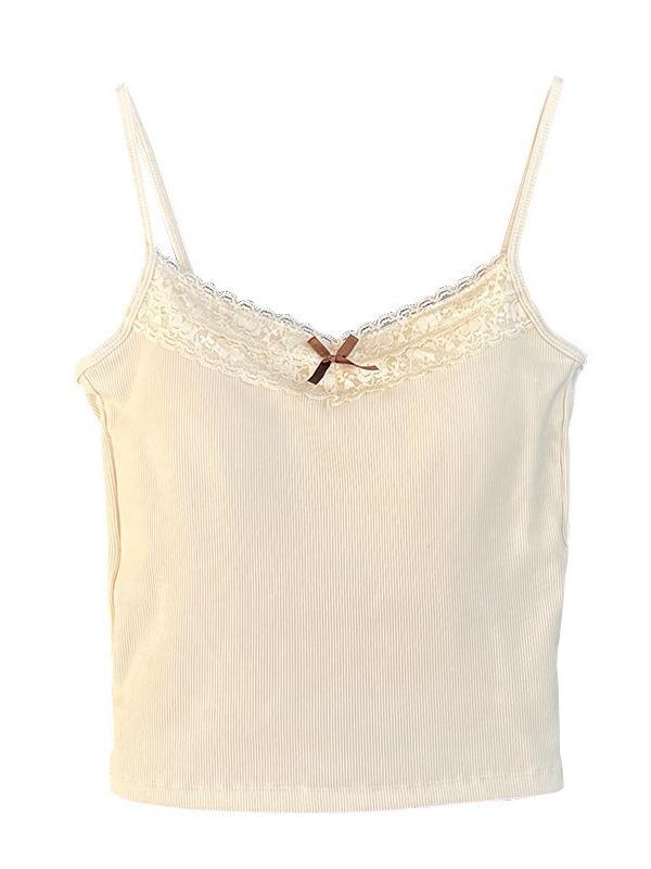 Women's 2024 V-Neck Lace Camisole: Slimming, Sleeveless Base Top with Beautiful Back Design