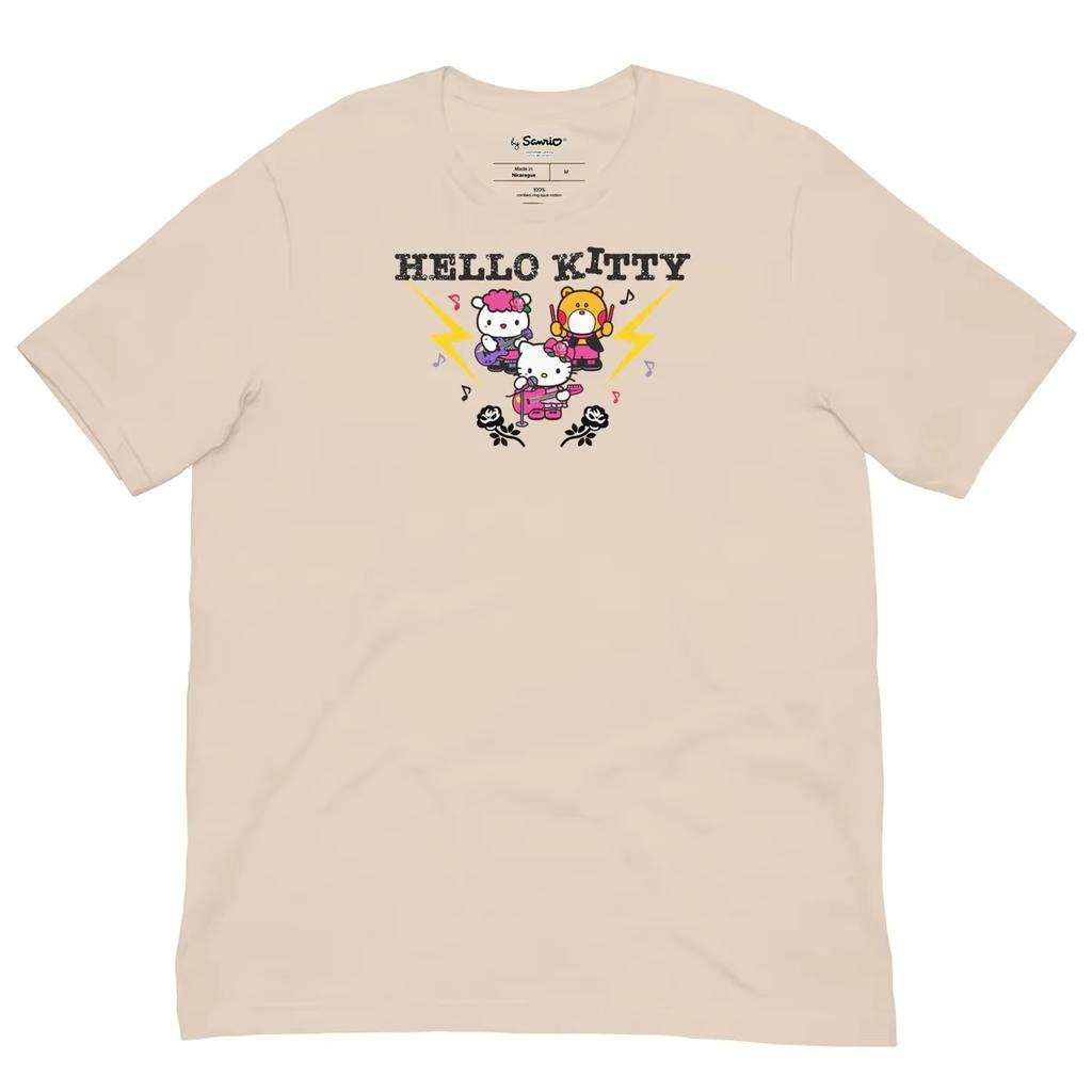 2026 New Summer HelloKitty Cute Print Tee Casual Short Sleeve Cotton Tops for Adults Kids Sweet Kawaii Style Daily Outfit