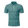 Men'S Summer Sports And Fitness T-Shirt Casual Lapel Short-Sleeved Half-Zip Polo Shirt Man